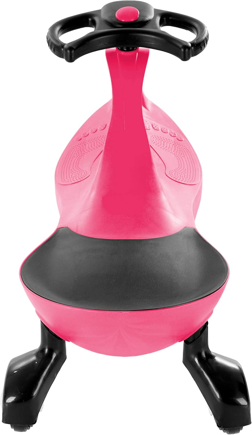 Wiggle Car Ride On Toy - No Batteries, Gears or Pedals - Twist, Swivel, Go - Outdoor Ride Ons for Kids 3 Years and Up by Lil' Rider (Hot Pink)