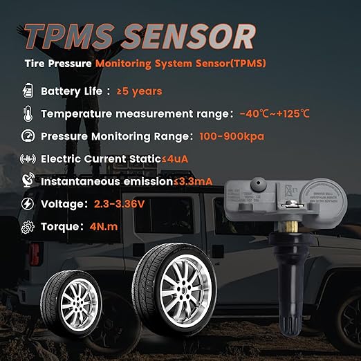 Set of 1 TPMS Tire Pressure Sensor 433MHZ Compatible with Transit Mustang Taurus Conqueror Escape Fuxing F-150 Felix Lincoln Navigator MKT MKX MKZ MS Mark LT OE# BB5Z1A189A