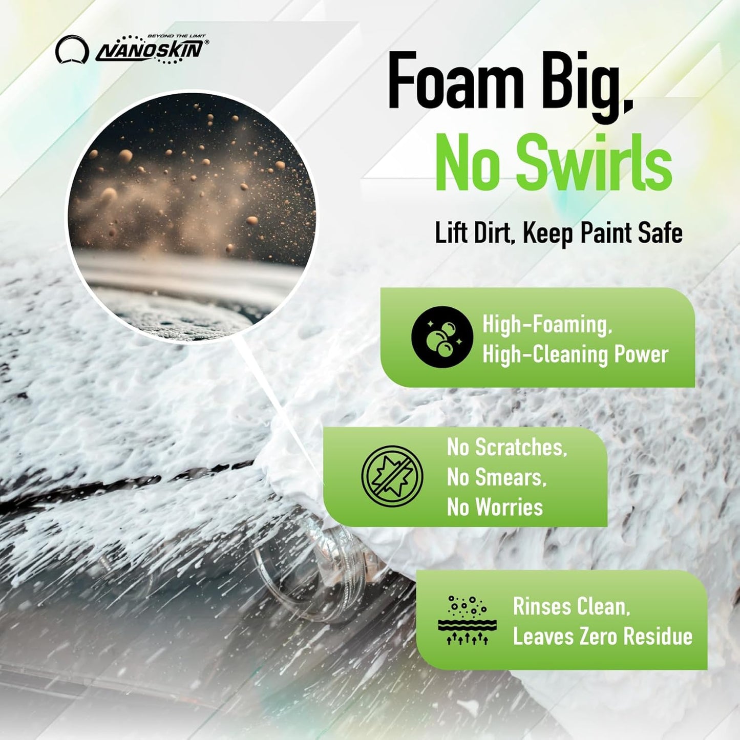 Nanoskin BUBBLE BATH Foaming Car Wash Shampoo 5 Gallons - Works with Foam Cannon, Foam Gun, Bucket Washes, Car Soap for Pressure Washer | For Car, Truck, Motorcycle, RV & More | Green Apple Scented