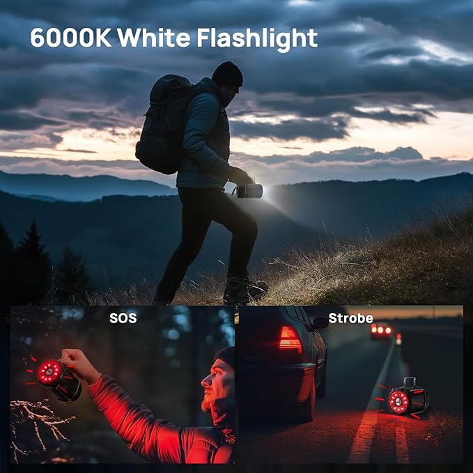 2 Pack Collapsible LED Camping Lantern, Consciot USB C Rechargeable and Battery Powered 2-in-1 Emergency Light with Flashlight and Magnetic Base, Power Outages Hurricane Supplies Survival Kits,Black