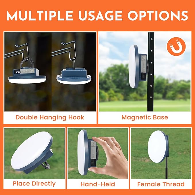 12000mAh 5000LM Camping Lights 2Pack, 42W Camping Lantern Rechargeable up to 200H, Lanterns for Power Outages, Hanging Tent Lights, Magnet Work Light, Waterproof Emergency Light for Outdoor, Hurricane