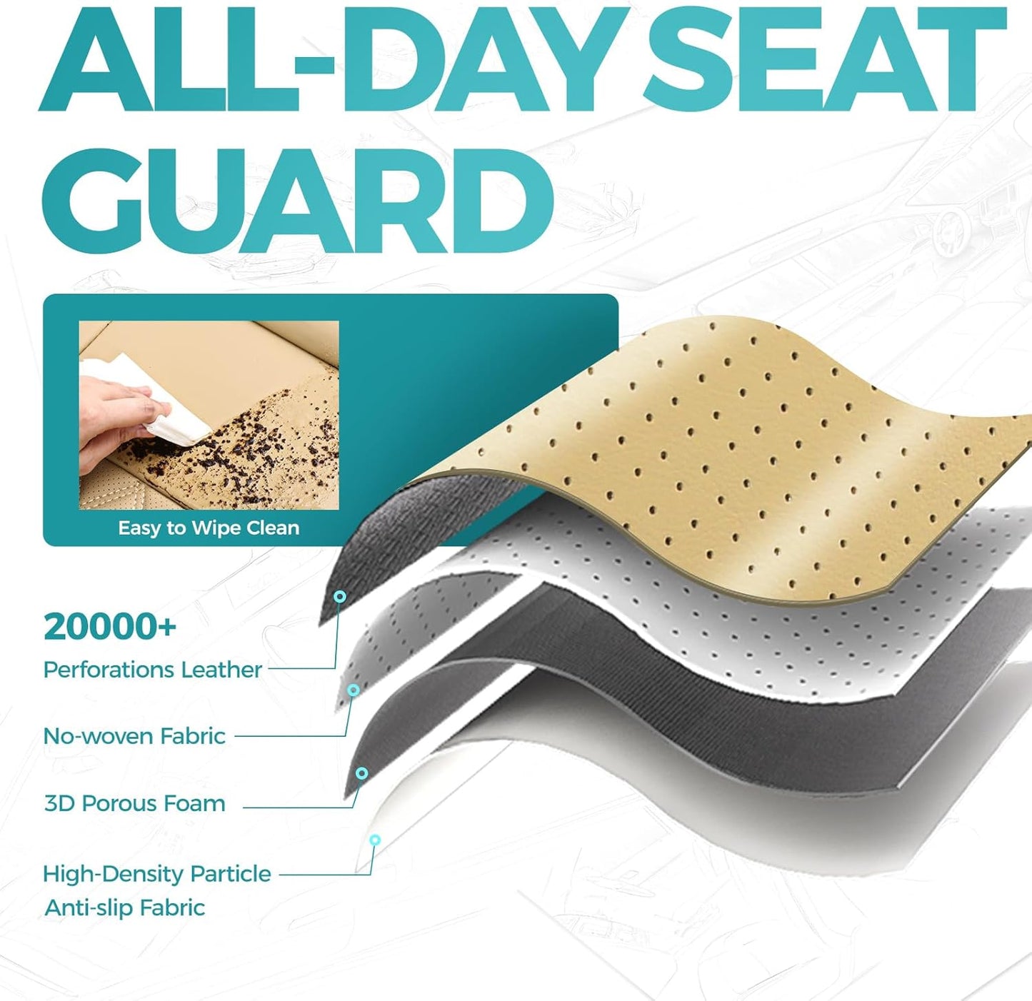 for Toyota Camry Seat Covers Hybrid LE SE 2018 2019 2020 2021 2022 2023 2024 - Custom Car Seat Covers Full Set, Waterproof Breathable Seat Cover for Cars, Leather Cushion Protectors Beige