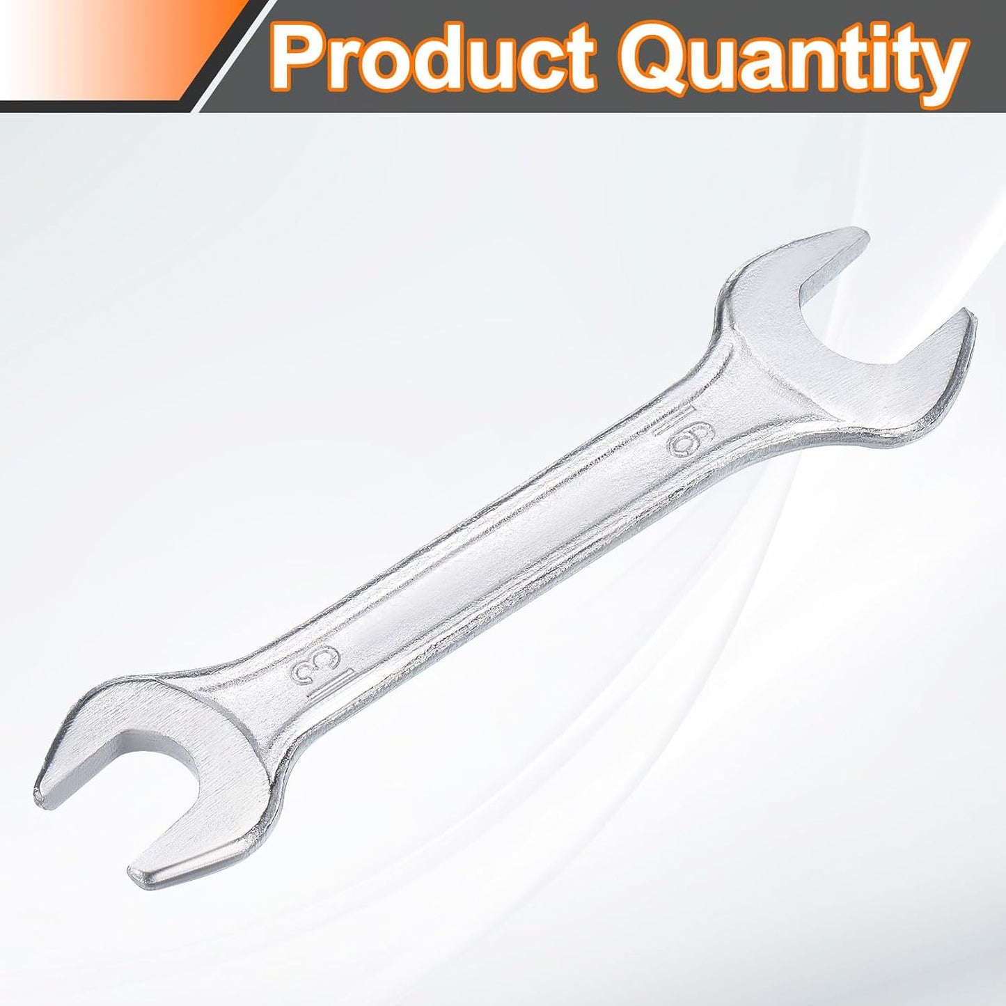 HARFINGTON Double Open End Wrench 13mm x 16mm Metric 15 Degree Offset Angle Small Flat Head Wrench Galvanizing Open Ended Spanner for Automotive Repair Furniture Assembly