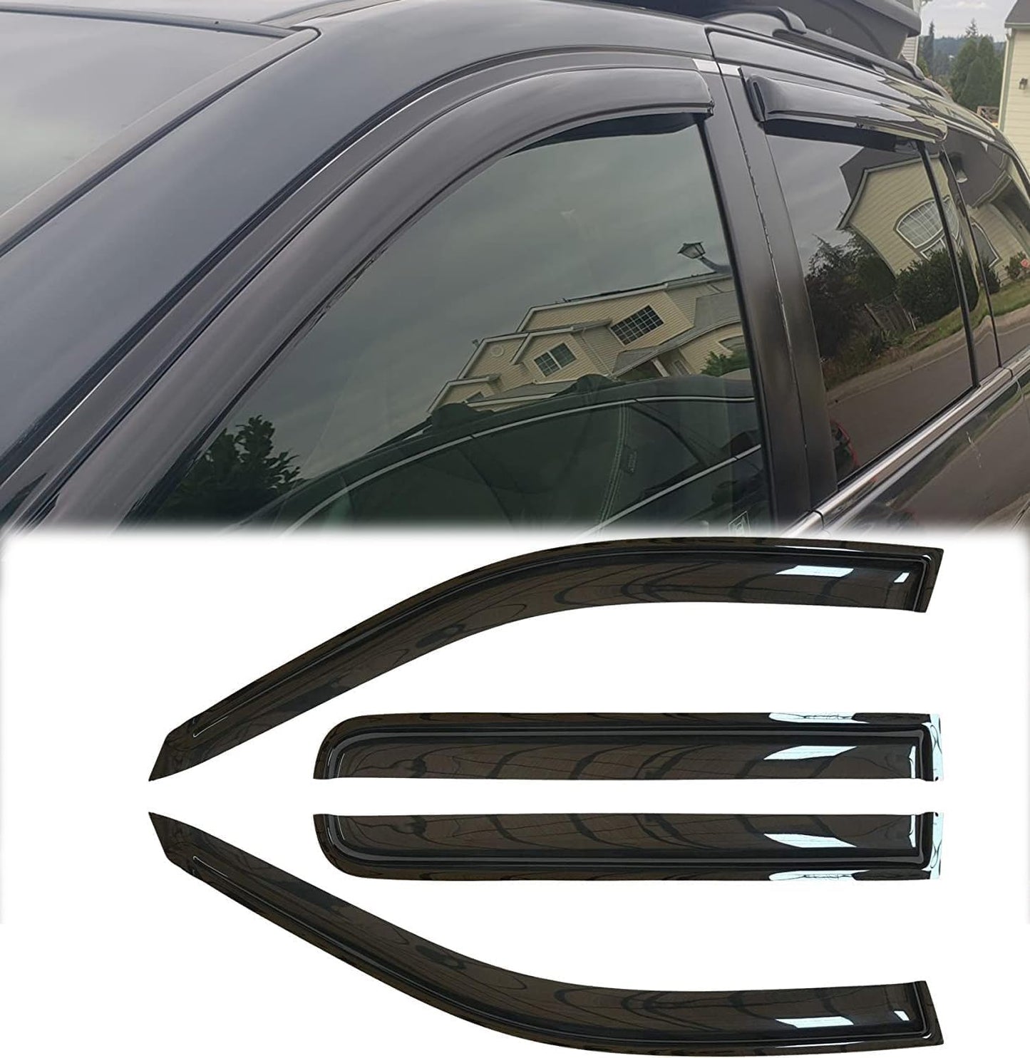 94452 Sunproof Waterproof Side Window Wind Deflector, 4pcs Protective Replacements Rain Guards Set, Window Visor fit for 2018-2024 Honda Odyssey