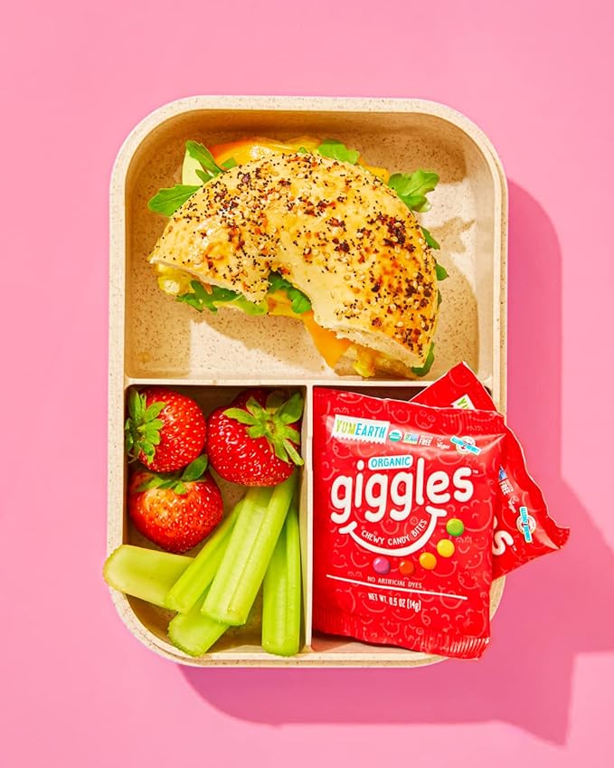 YumEarth Organic Fruit Flavored Giggles Chewy Candy Bites, 10-0.5 oz. Snack Packs, Allergy Friendly, Gluten Free, Non-GMO, Vegan, No Artificial Flavors or Dyes (Pack of 2)