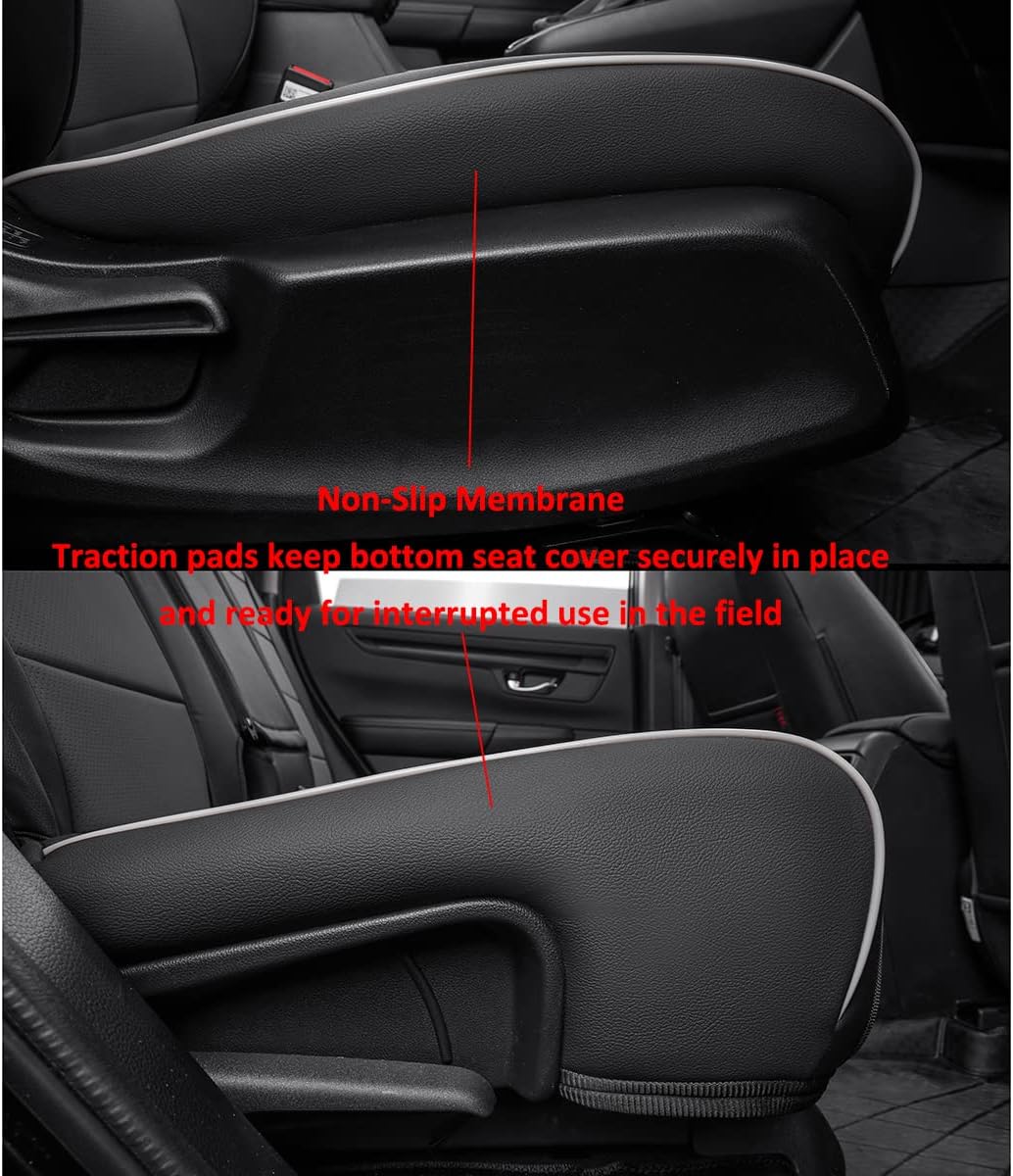EKR Sportage Seat Covers Custom Fit for KIA Sportage LX 2023 2024 2025 2026 Leather Car Seat Cover Full Set - Faux Leather (Black/Gray)