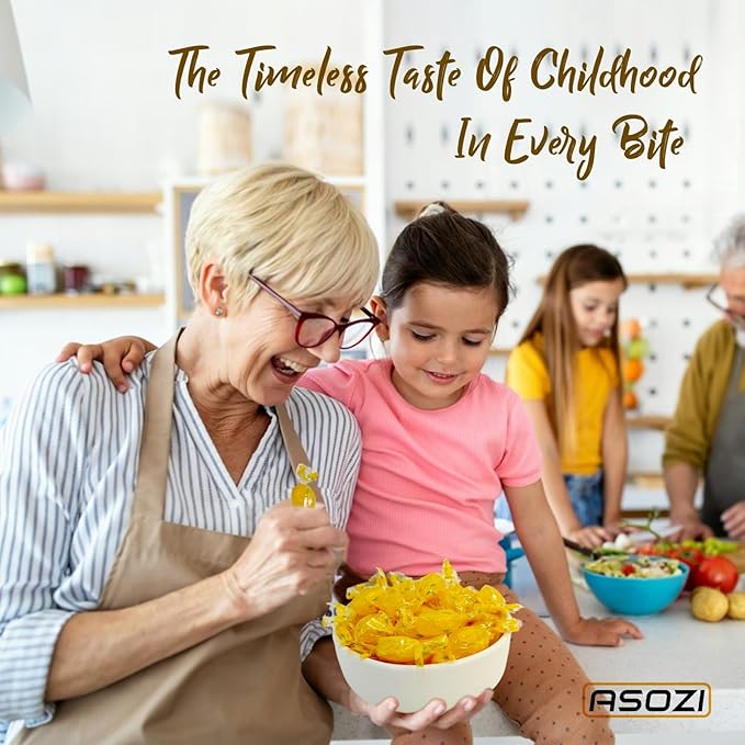 Lemon Candy Hard Drops 2lb - Quality Old-Fashioned Lemon Drops individually Warped with a soft center, Sweet & Tart Candy Delight, Perfect Lemony Flavor, by ASOZI