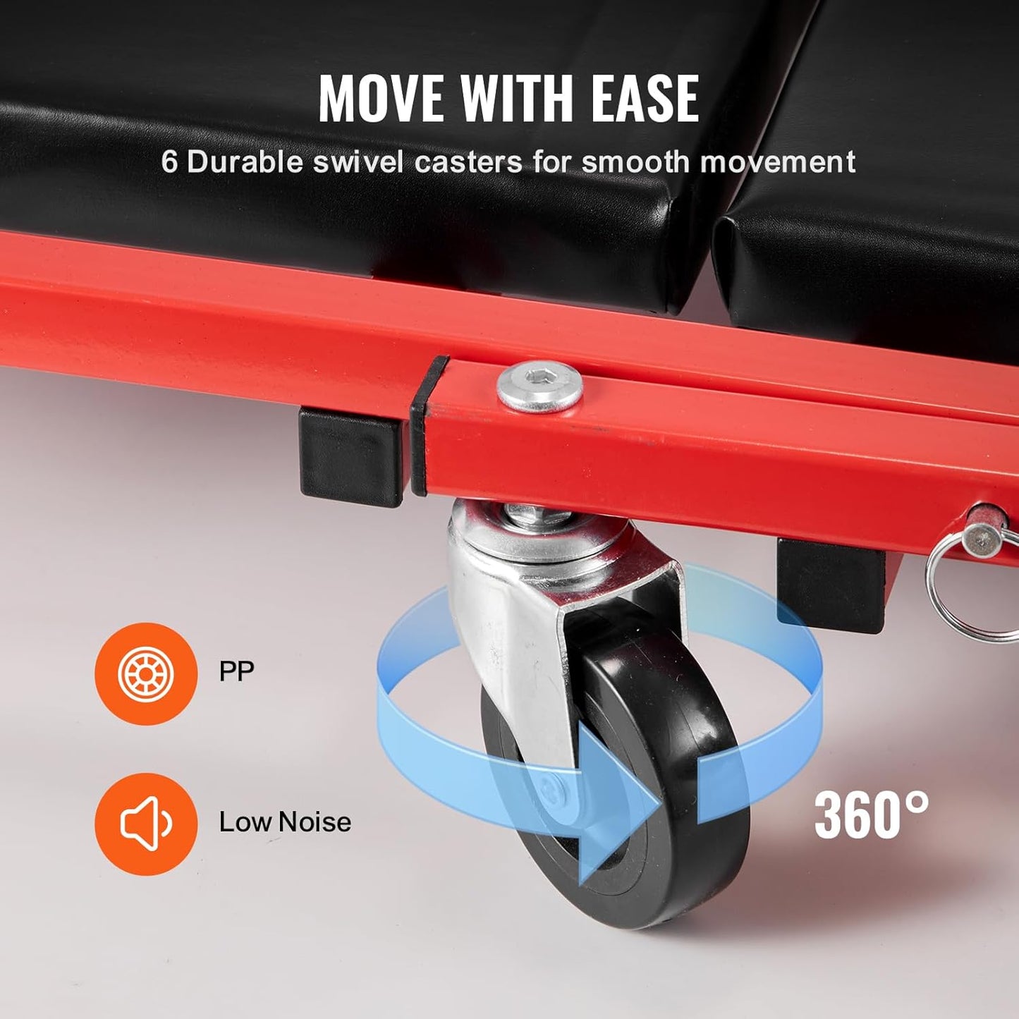 VEVOR Foldable Z Garage Creeper, 36 in, 300 lbs Load Capacity Rolling Folding Mechanic Creeper Stool, with 6 Wheels Tool Tray Padded Seat Steel Frame, Lay Down or Sit Chair for Garage Shop or Home