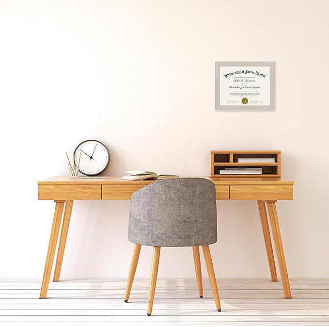 Americanflat 8.5x11 Diploma Frame in Light Wood with Shatter Resistant Glass - Horizontal and Vertical Formats for Wall and Tabletop