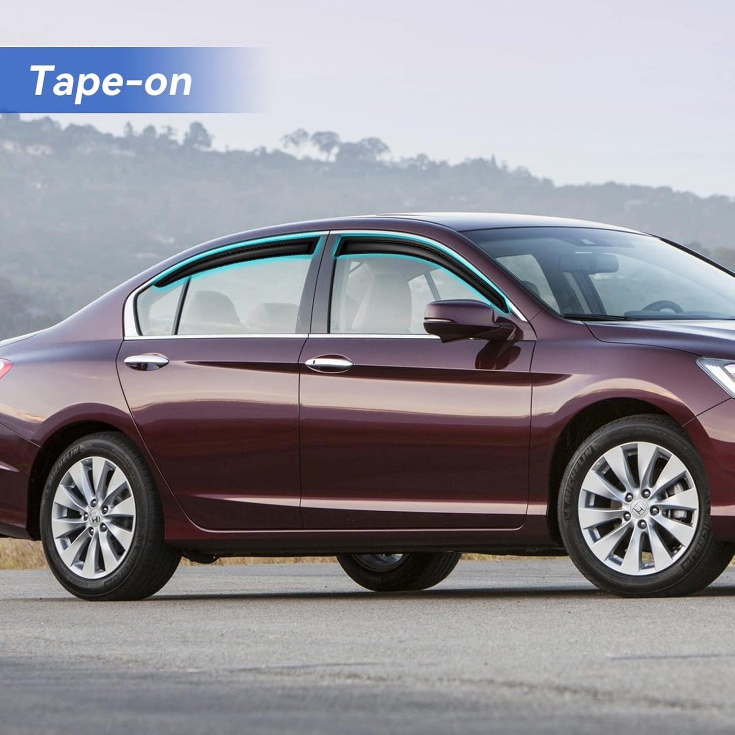 Window Visors Rain Guards Shield for 2008-2017 Honda Accord, Out-Channel Window Vent Wind Deflectors Visors Shades for 08-17 Accord 4Door Sedan