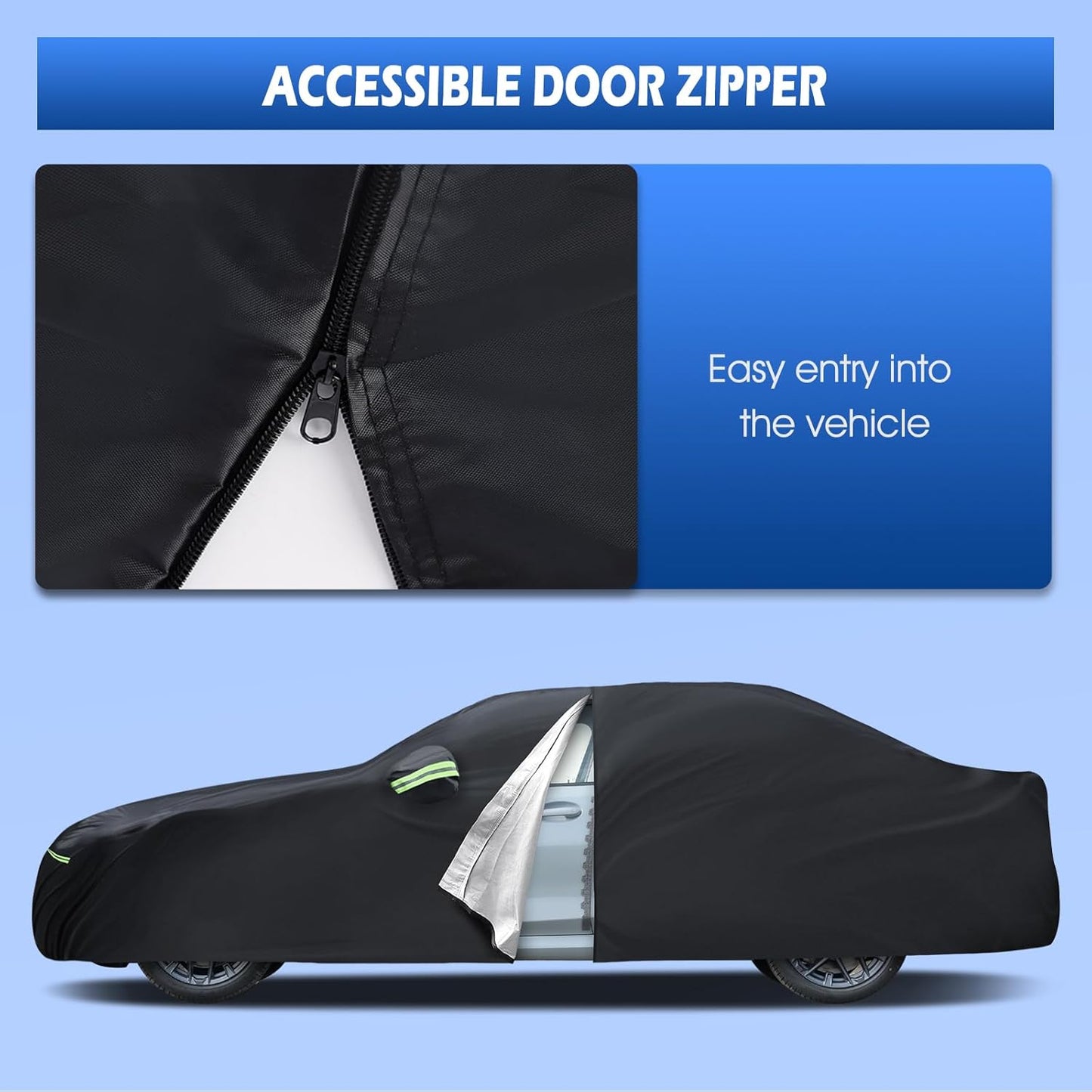 Car Cover Custom Fit for 2007-2025 BMW 3 Series M3 320i 325i 328i 330i 340i, Migaven Waterproof Full Exterior Cover Sun Rain Protection with Door Zipper and Cotton Lining