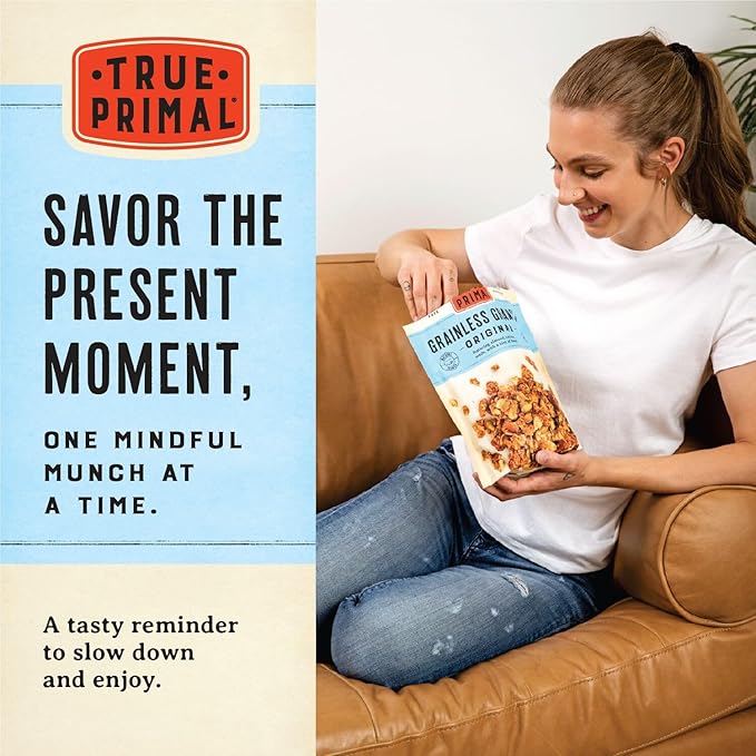 True Primal Grainless Granola Original. Made with honey. Gluten free. Grain free. (formerly Steve's PaleoGoods PaleoKrunch) 1 lb pouch