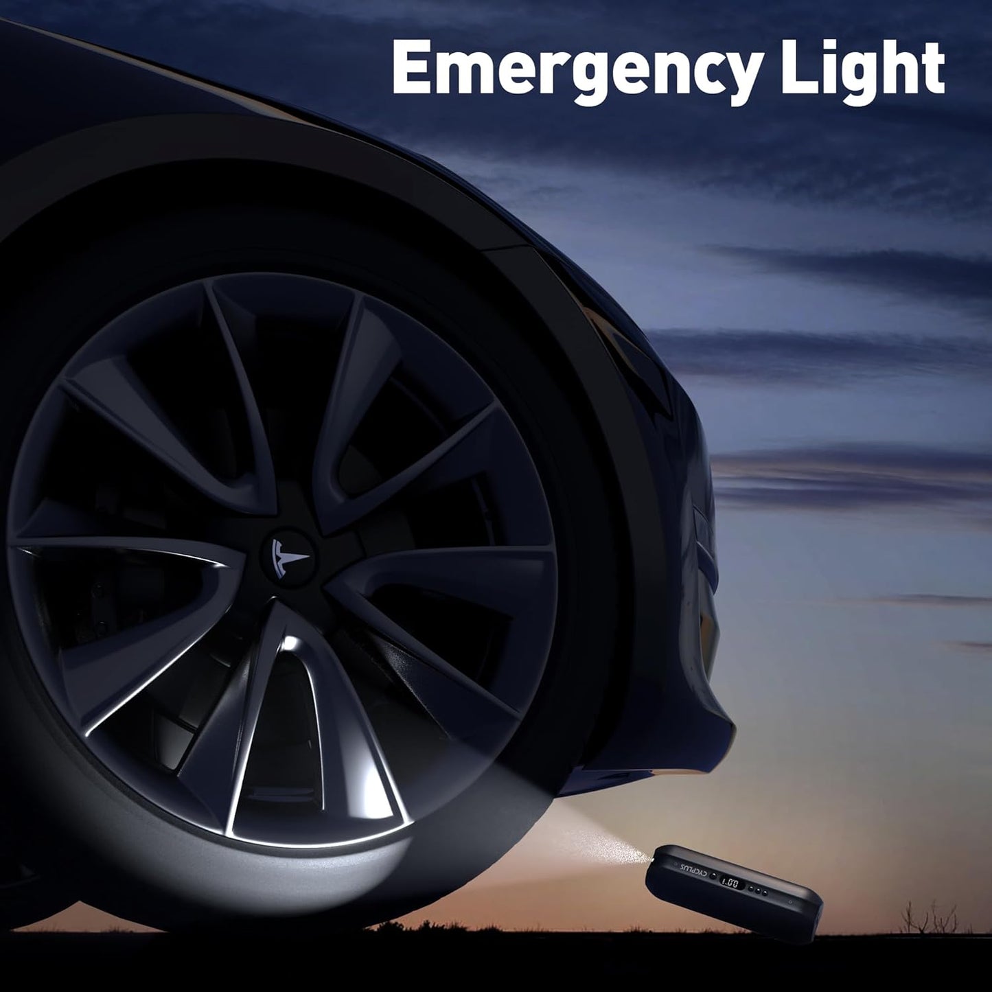 CYCPLUS Tire Inflator Portable Air Compressor - 150PSI Cordless Air Pump with Digital Tire Pressure Gauge, Accurate LCD Display & LED Light, DC/AC 2-in-1 for Car/Motorcycle/E-Bike/Ball(2025 Version)