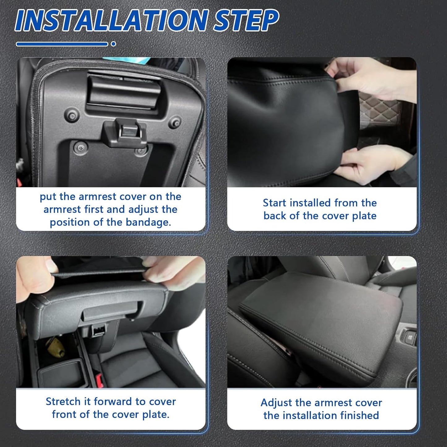 Center Console Cover Compatible with 2025 Subaru Forester, Leather Armrest Cover Arm Rest Box Lid Cover