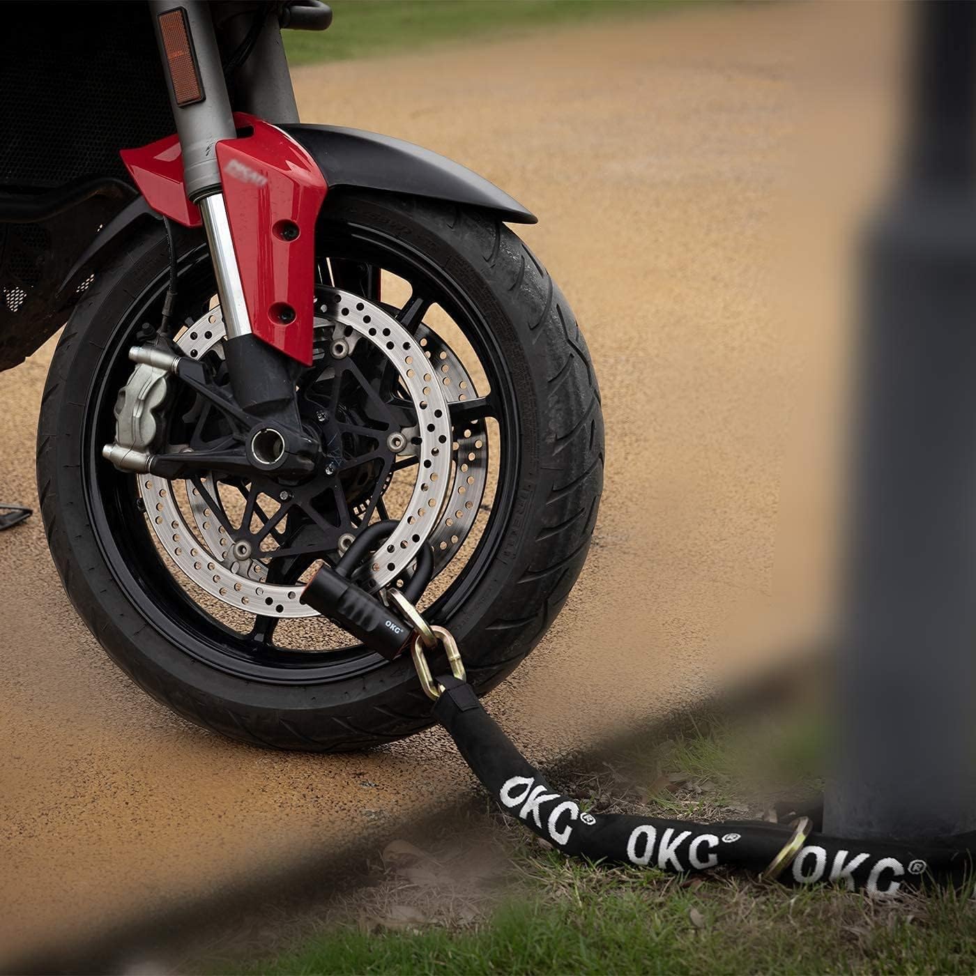 OKG Ultra Security Motorcycle Chain Lock, 4 Keys, 13lbs, 5 ft x 1/2in (12mm) Thick Motorcycle Lock Chain, Heavy Duty Chain Lock, High Security Cut Proof Chain Combo Anti Theft Heavy Duty Small U-Lock