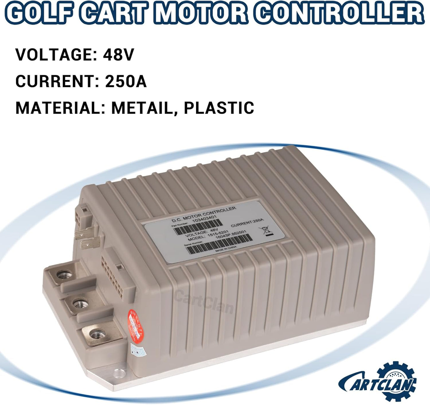 48V 250A Club Car DC Motor Controller, Golf Cart DC Motor Controller Speed Controller Suitable for Club Car Precedent/DS Golf Carts