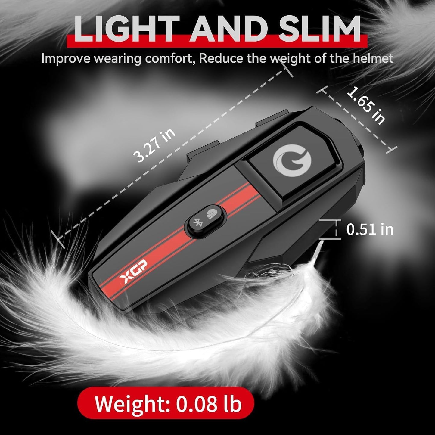 Motorcycle Bluetooth Headset V5.2 with Music Sharing, 2-Way Motorcycle Helmet Bluetooth with IP67 Waterproof, Helmet Communication Intercom Systems with Hi-Fi Speakers for ATV/Snowmobile, 2 Pack