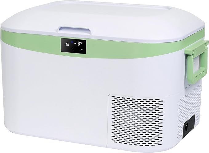 12 Volt Refrigerator Portable Car Freezer 13.5 Quart (12.8 Liter) Compressor Cooler 12V/24V DC 110～240 Volt AC for Truck Van RV Camper SUV Boat Travel Camping Road Trips Tailgating -18℃~+15℃