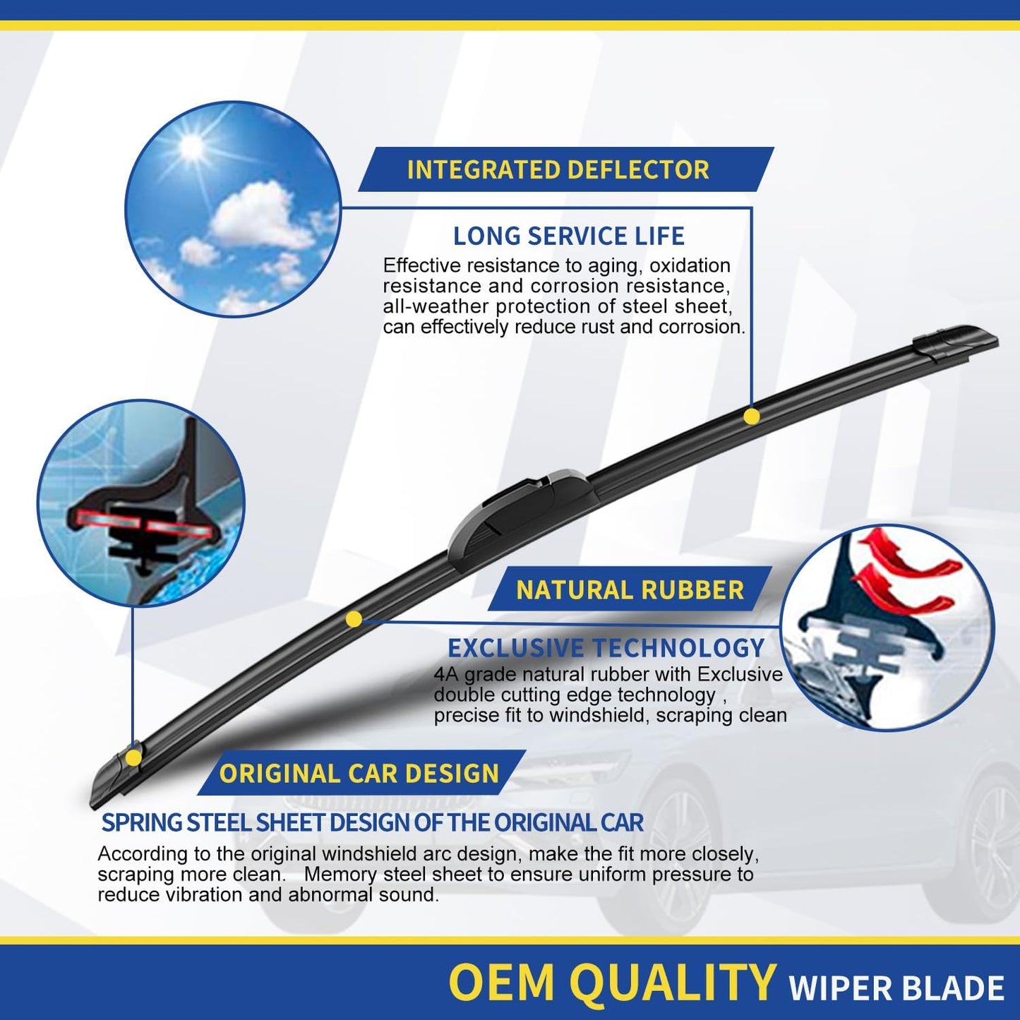 3 wipers Replacement for 2012 2013 2014 2015 2016 Honda CRV CR-V Windshield Wiper Blades Original Equipment Replacement - 26"/16"/13" (Set of 3) U/J HOOK