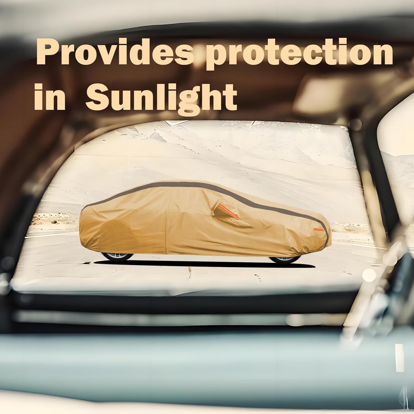 Corolla Car Cover Heavy Duty Waterproof All Weather Compatible with Toyota Corolla Sedan (2000-2024), Outdoor Anti-UV Sun Rain Protection Full Exterior Cover (Camel with Brown)