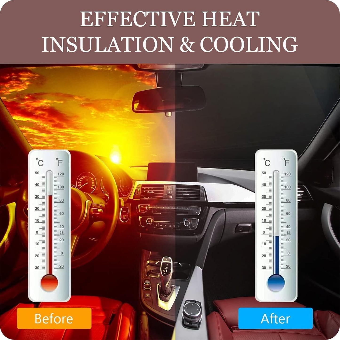 Custom Windshield Sun Shade for Car Personalized Window Sunshades Add Your Photo Logo Text Image Customize Car Sun Visor Foldable UV Ray Sun Protector for Sedans SUV Trucks (S)