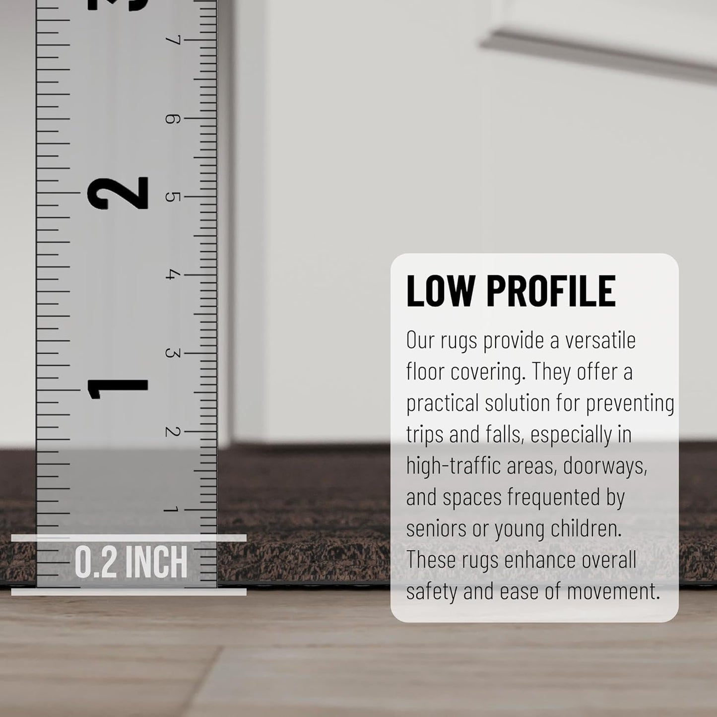 Ottomanson 2'7" x 24' Hallway Runner with Scraper Pile - Extra Durable Non-Slip Rug Mat for Indoor & Outdoor Use - Ideal for Kitchen, Entryway & Garage - High-Traffic Carpet, Brown