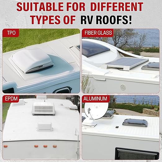 RV Roof Coating, Easy to Apply Solar Reflective Sealant, Quick Drying RV Roof Sealant, Trailer and Camper Roofs Leak Repair Liquid Waterproof Paint, 1 Gallon (White)