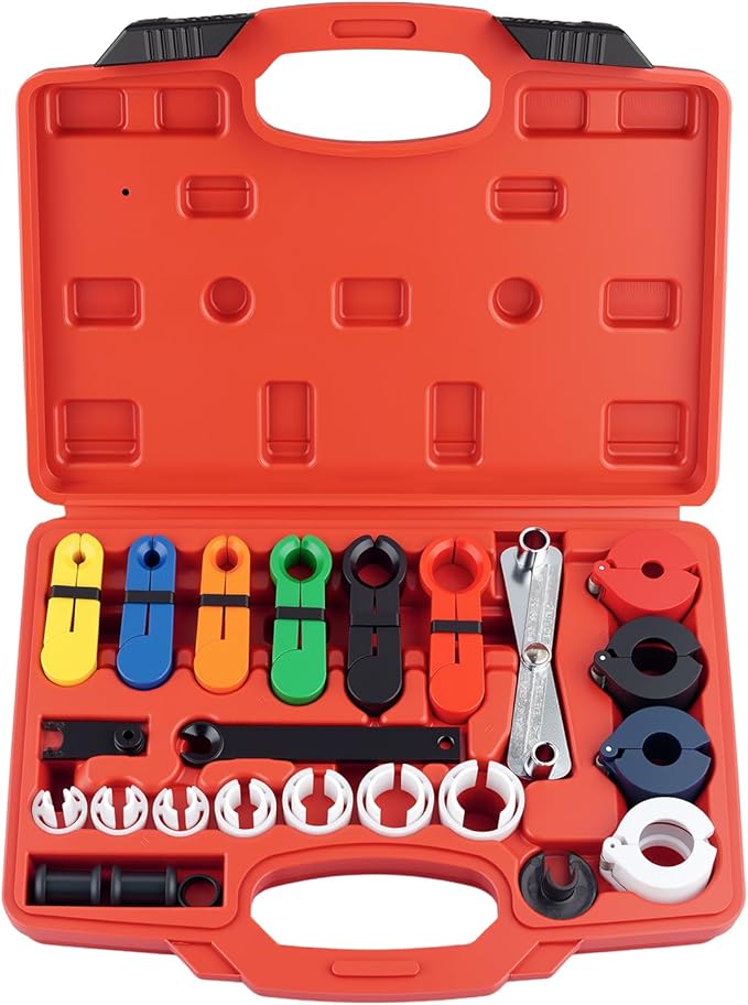 Master Quick Disconnect Tool Kit for A/C Fuel & Transmission Systems Fuel Line Disconnect Tool Set AC Line Removal Tool(red)