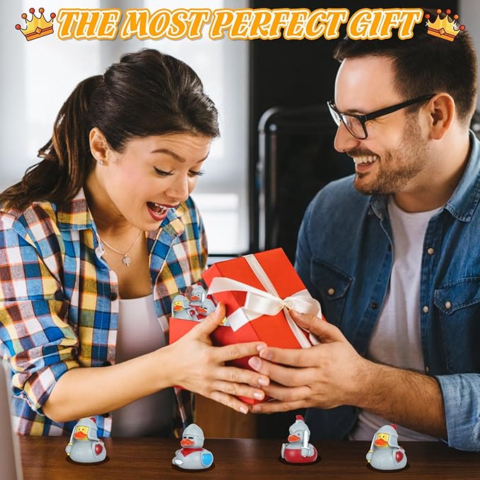 3 Pcs Military Rubber Ducks, 3 Styles Medieval Knight Warrior Bath Toys for Theme Parties, Carnival Decor, Funny Gifts