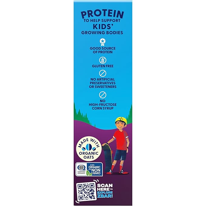 Zbar Protein - Chocolate Chip - Crispy Snack Bars - Made with Organic Oats - Non-GMO - 5g Protein - Gluten Free Protein Bars (15 Pack)