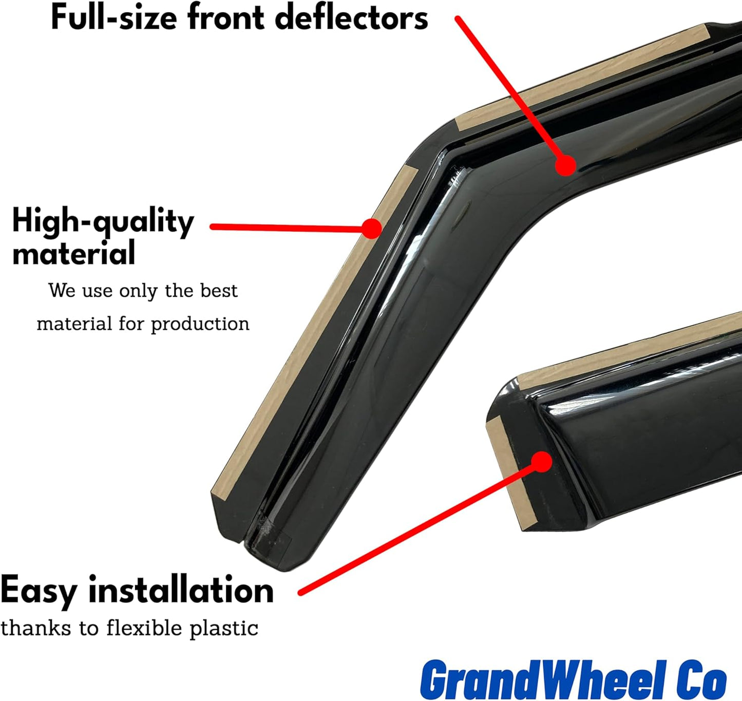 Window Deflectors Smoke Tinted In-Channel Side Window Vent Visor Deflectors Rain Guards Compatible with Corolla Cross 2022-2025 - 4pcs. GW0569