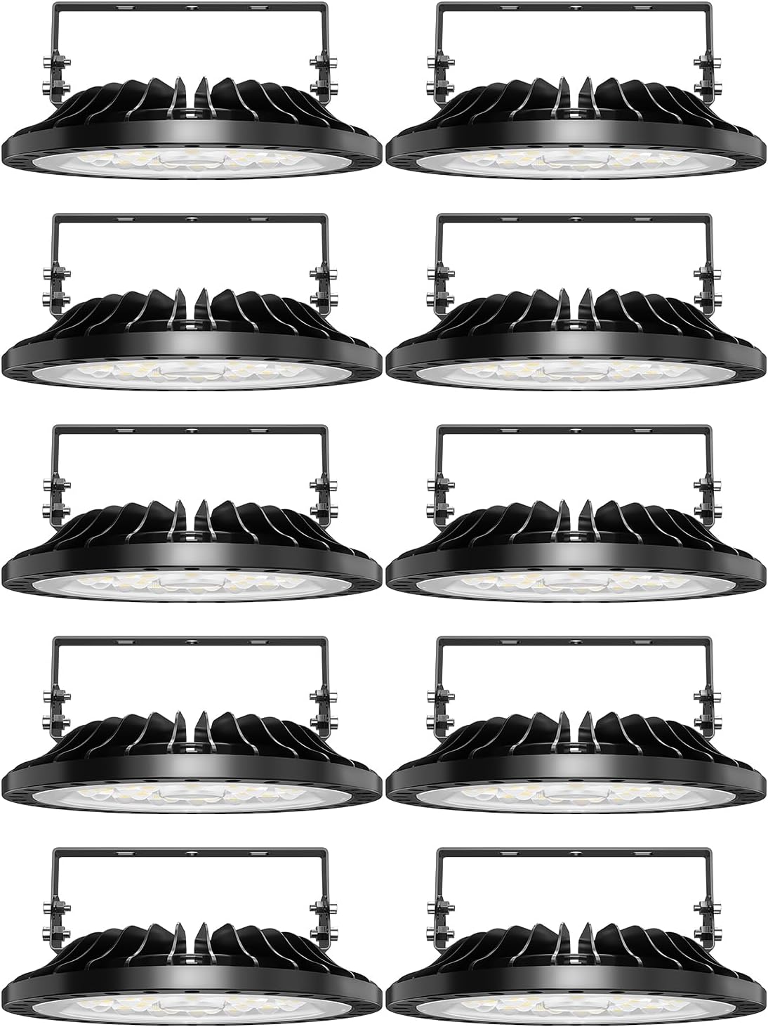 Viugreum High Bay LED Shop Lights, 100W UFO LED High Bay Light 10,000LM 120V LED High Bay Lights 5000K Daylight, Alternative to 450W MH/HPS for Garage Workshop Barn Factory Warehouse - 10 Pack