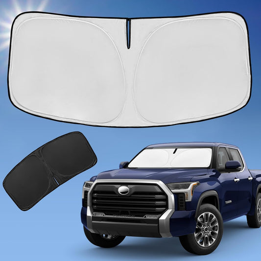 Sun Shade Sunshade for Toyota Tundra 2022-2024 2025 2026 Windshield Cover, 4-Layer Front Window Shade Custom fit Tundra Limited SR5 TRD Pro Pickup Sun Visor 240T Shade Blocks UV Car Accessories