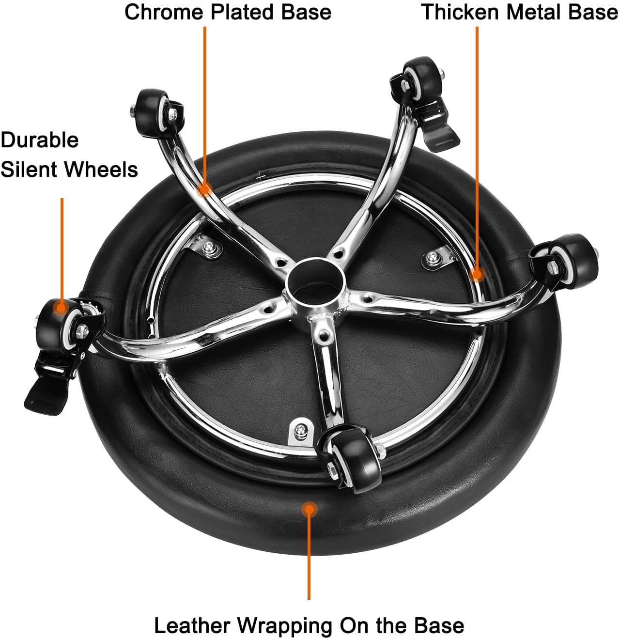 Rolling Stool with Backrest Low Height Rolling Stool with PU Leather, Roller Stool Chair, Roller Seats for Home, Office, Garage, Shop, Library
