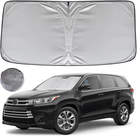 KAYZT Windshield Sun Shade for 2014-2019 Toyota Highlander SUV Foldable Sunshade Front Window Custom Fit Car Accessories