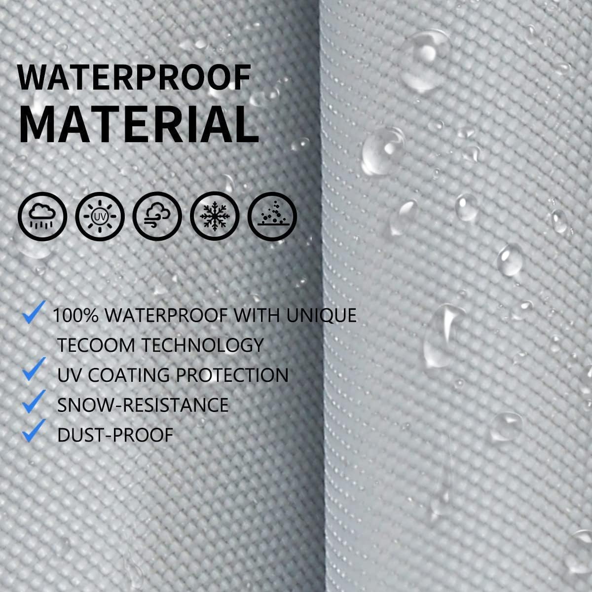 Tecoom Hard Shell Car Cover Waterproof UV-Proof Windproof for All Weather Indoor Outdoor Without Door Zipper & Mirror Pockets Fit 173-182 Inches Length Coupe/Convertible/Sport Car