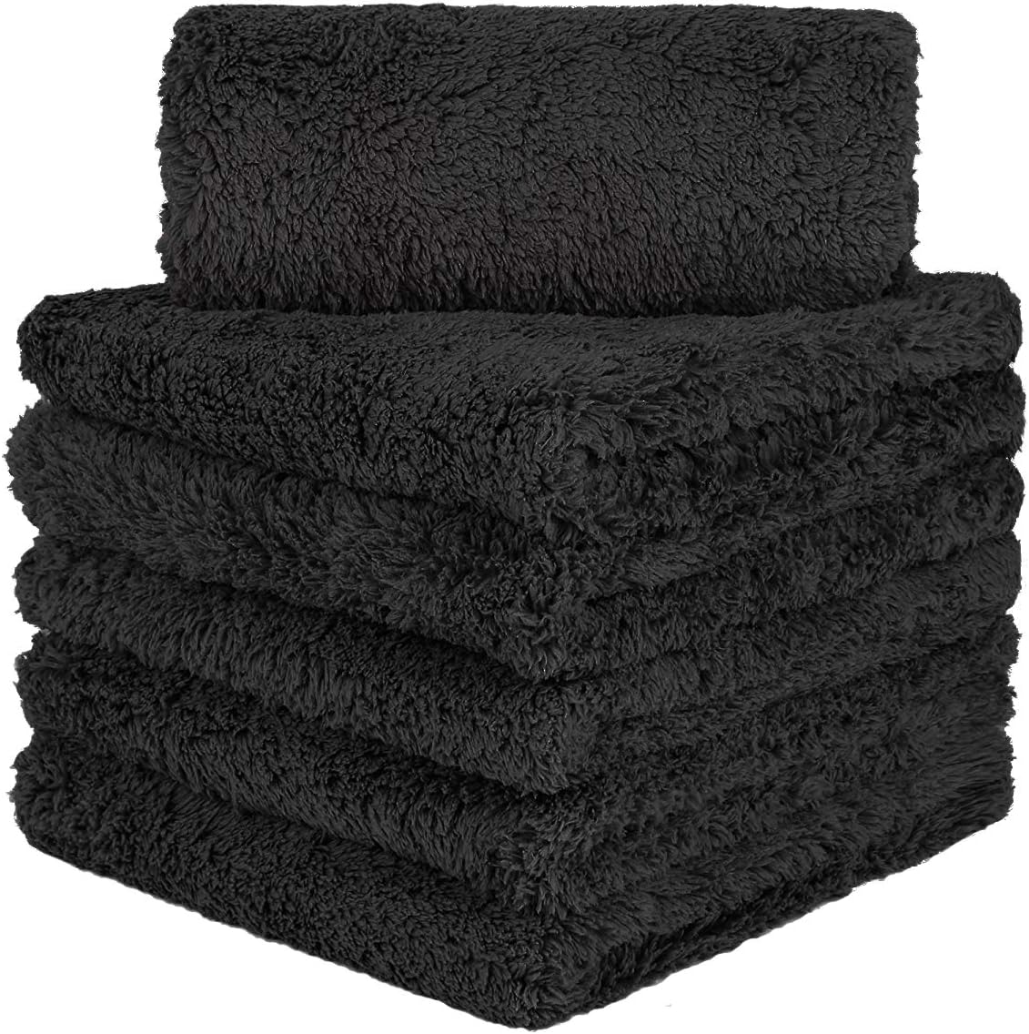 CARCAREZ Premium Microfiber Towels, Car Drying Wash Detailing Buffing Waxing Polishing Towel with Plush Edgeless Microfiber Cloth (Black)