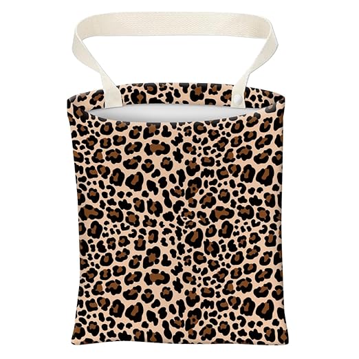Car Trash Can, Cute Car Trash Bag, Hanging Car Organizer and Storage Bag, Trash Bin for Car Accessories, Vehicle, Travelling, Camping Cute Brown Leopard
