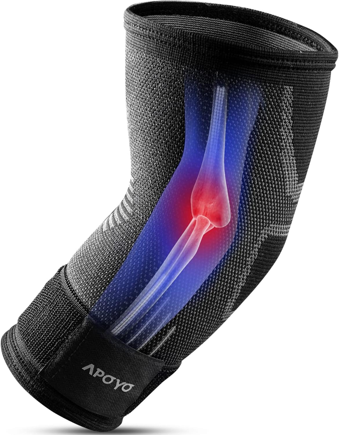 APOYO Elbow Brace for Tendonitis and Tennis Elbow, Compression Sleeve for Arthritis, Workouts, Reduce Joint Pain During Fitness Activity (Medium)