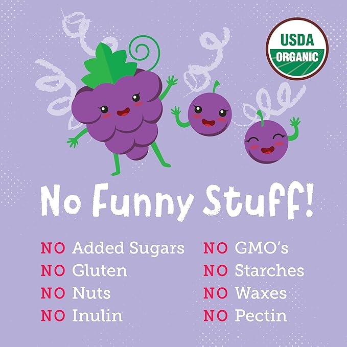 YOU LOVE FRUIT - GRAPE All Natural Fruit Snacks, Healthy Snack Pack, Real Fruit! Gluten Free, Non GMO, Vegan, Fiber packed, Low Fat, Kosher, Variety Pack, Great For Adding To Gift Box, 1.0 oz (Pack of 12)