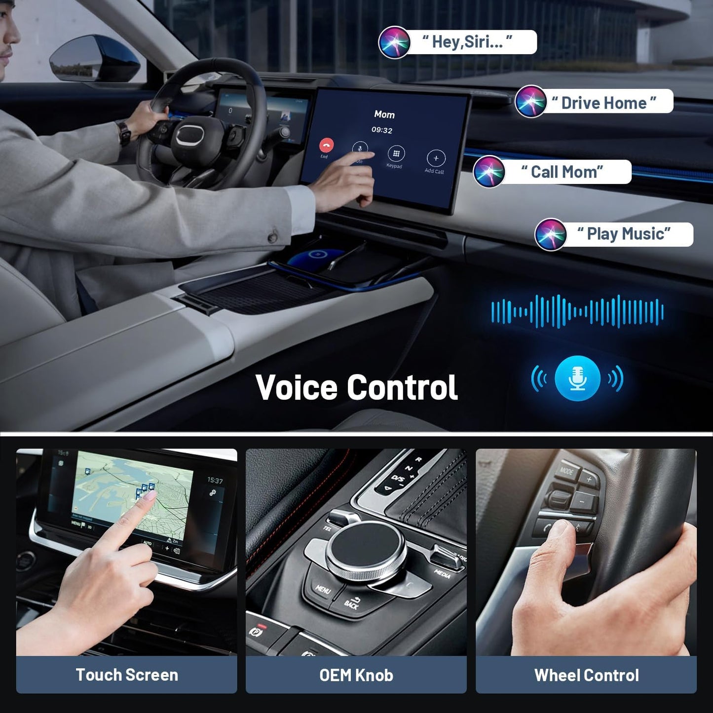 Wireless CarPlay Adapter for iPhone, Upgraded 5.8GHz Carplay Wireless Adapter Converts Wired to Wireless, Plug & Play, No Latency, Fast Stable Connect to iPhone iOS 10+, Fit for Cars from 2015