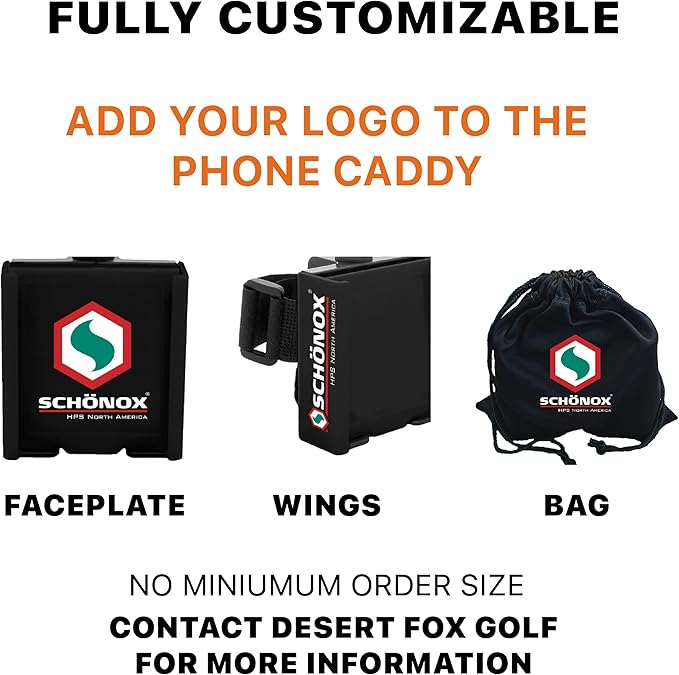 DESERT FOX GOLF Phone Caddy – Funny Quotes Golf Cart Phone Holder with Secure Strap for Hands-Free GPS & Golf Apps – Gifts for Men & Women