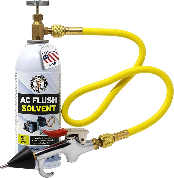 Leak Saver AC Flush Solvent Kit | Pressurized AC Flush Kit Solvent for Cleaning HVAC Line Set and Any Refrigerant-Based Systems