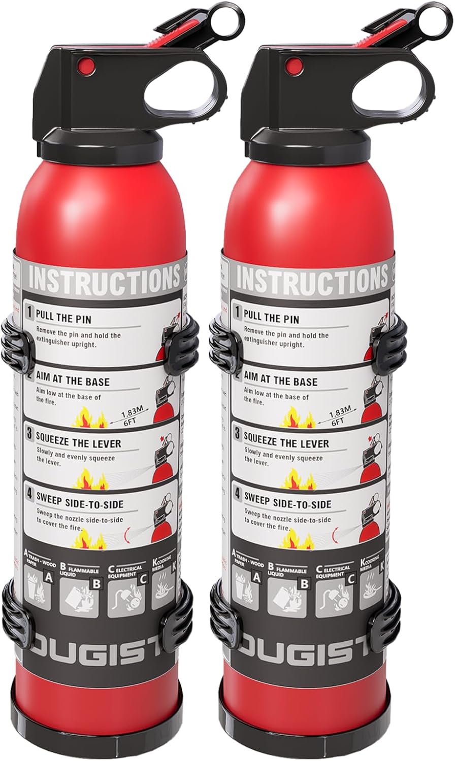Dry Stop Fire Extinguisher for Home & Vehicle - 600g Dry Chemical Powder Fire Extinguisher | Grease & Electrical Fire Extinguisher for Kitchen, Car, Portable (2-Pack)