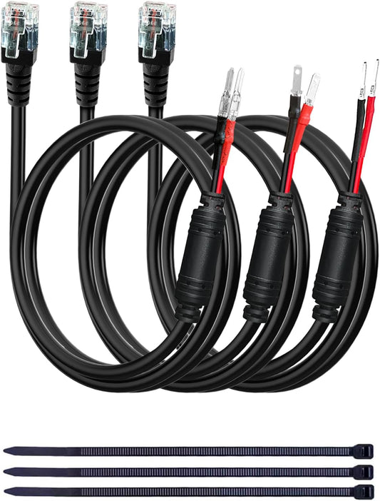 Radar Detector Hardwire Power Cord, Rearview Mirror Plug Cable, with Inline Fuse Holder,Suitable for Escort Beltronics Valentine One Cobra Whistler Radar Detector,3-Piece Set,17.7'' (RJ11)