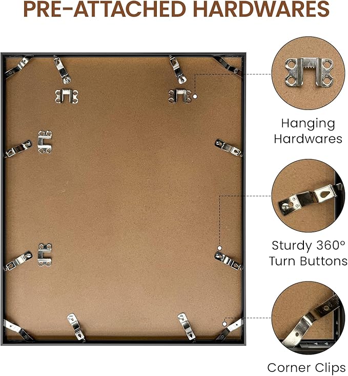 Heimlove 15x18 Metal Picture Frame,Black Aluminum Photo Frames-Real Tempered Glass,Wall Gallery Poster Puzzles Artwork frame Mounting Horizontally or Vertically Decor for Wall-3 Pack