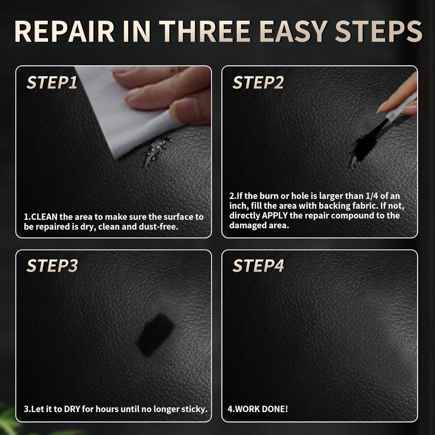 Advanced Leather Repair Gel, 2025 New Leather Repair Coloured Cream Gel, Upgrade Professional Leather Repair Kit for Car Seat Vinyl Repair Kit, Multifunctional Couch and Jacket Repair Kit (Grey)