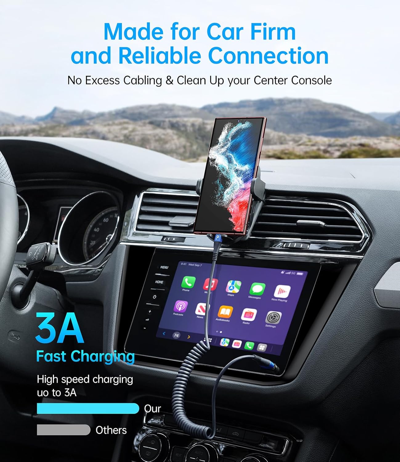 USB C Cable 3ft 2Pack Coiled USB A to USB C Charge Cord for Car, USB-C Charging Cable Compatible with iPhone 16/15/Plus/Pro/Pro Max/Samsung Galaxy S20 S10 S9 S8 Plus Note 10 9 and Other USB C Devices