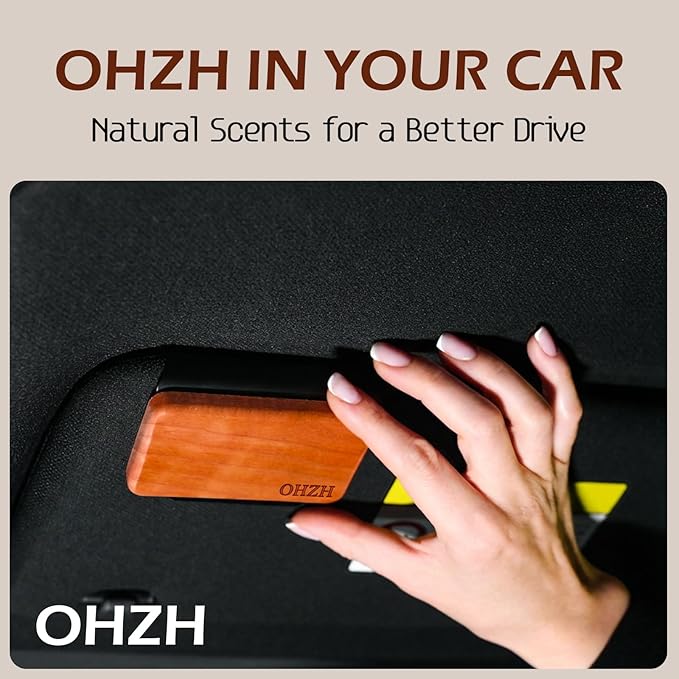 Car Air Freshener-The Original Wood Air Freshener-Car Odor Eliminator for Visor Clip-Long Lasting Scent,Vehicle Scent Diffuser for Truck & SUV-Pack of 4 (Teak-Amber-Cabana-Grove) INCLUDED 2 CLIPS