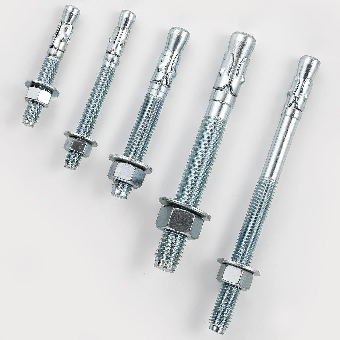 3/8x3" 30Pcs Inch Standard Fasteners for Heavy-Duty Zinc Wedge Anchors for Cement and Concrete
